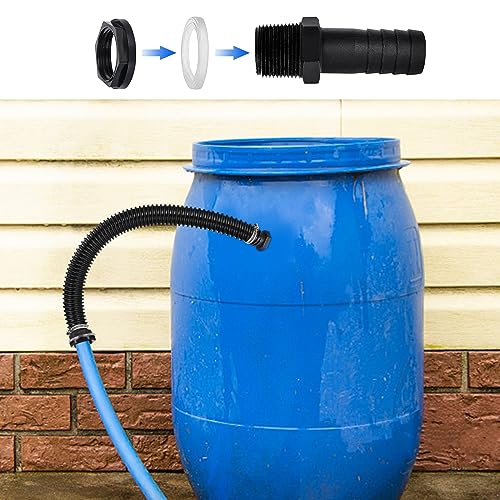 ZHIQIN Water Butt Connector Set, 1.57 Inch (40 mm) Water Butt Connection Set with 500 mm Connection Hose Hole Opener Overflow Rain Barrel for Rainwater Bins