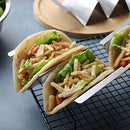 zeeooil Taco Holder Set of 4 Packs Stainless Steel Taco Holders Stand Taco Tray Shell Holders - Each Rack Holds Up to 2 Tacos - Oven, Grill & Dishwasher Safe
