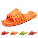 LAEFERO Lobster Slippers, Lobster Flip Flops, Lobster Scandals, Lobster Slides, Summer Slippers for Adults (Orange, Women 5.5-6/ Men 4-5)