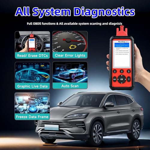 Autel OBD2 Scanner MaxiDiag MD808 Pro, All System Diagnostic Scan Tool, Upgraded of MaxiCheck Pro/ MD808/ MD806 Pro/ MD802, 7 Reset Service Oil/EPB/SAS/BMS/Throttle, Auto Scan, Lifetime Free Update