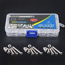 Glarks 230Pcs M3 Stainless Steel Allen Hex Drive Button Head Socket Cap Bolts Screws Nuts Assortment Kit (M3)