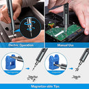 Electric Screwdriver, 28 IN 1 Precision Screwdriver Set with 24 Bits and USB Cable, Portable Magnetic Repair Tool Kit with LED Lights for Phones Watch Jewelers Computers