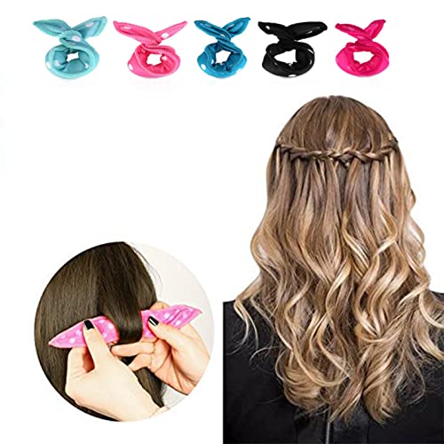 30Pcs Sponge Flexible Foam Hair Curlers, No Heat Hair Rollers DIY Night Sleep Soft Pillow Hair Rollers Styling Tool (5 Colors)