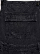 Ze ENZO Mens Denim Blue Black Dungarees Work Fashion Dungaree Casual Overalls Jeans 30 - 50 Waist Sizes, Black, 46W x 32L