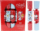 Toyland® Pack of 10 Large Family Christmas Crackers - Santa & Rudolph Design - Red & Blue