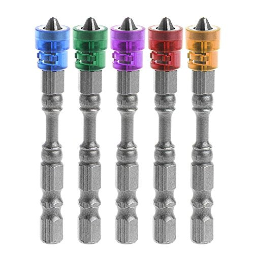 Yakamoz Phillips Screwdriver Bits, Magnetic Collar Design 10pcs 1/4 Inch Hex Shank PH2 Magnetic Phillips Cross Screw Screwdriver Bits Set Electric Power Driver Bit Set