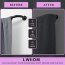 Lwiiom 2 Pack Matte Black Disc Curtain Rods, 28-48 Inches Window Curtain Rod,Adjustable Room Darkening Curtain Rod with Aluminum Finials and Brackets,Wrap Around Design