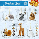 15 Pieces Plush Animal Ornaments Woodland Faux Fur Animal Hanging Ornament Simulation Forest Furry Animal Fall Thanksgiving Christmas Tree Ornaments for Home Backpack Party Holiday Decoration