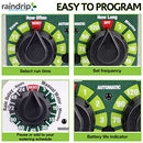 Raindrip R675CT Analog 3-Dial Water, Sprinkler Timer with Rain Delay for Drip Irrigation, Garden, Self-Watering