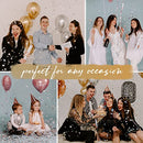 Silver Confetti Poppers 4 Pack | Confetti Cannon Party Poppers Confetti Shooter for Events Birthday Celebration | Bulk Streamer Blaster Cannon Star Launcher | Large Prank Package Gun Tube Stick