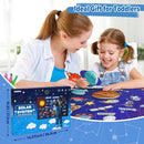 OKOOKO Solar System Felt Board Story Set 41 Pieces 43x29inch Flannel Non-Toxic Hangable with Hooks Preschool Crafts Universe Storytelling Early Learning Interactive Play Kit for Toddlers Kids