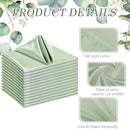 Tatuo 50 Pack Square Satin Napkins Reusable Table Napkin Smooth Fabric Cloth Dinner Napkins Washable Soft Silk Napkin for Weddings Restaurant Dinner Party Decoration, 17 x 17 Inch (Sage Green)