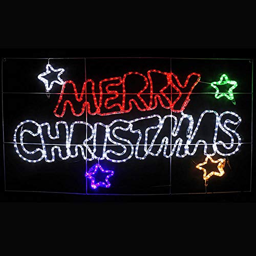 Stockholm Christmas Lights LED Rope Letter Merry Christmas Sign Xmas Star Outdoor 125x75CM