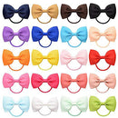 20 Pcs Hair Bow Tiny Hair Bows with Elastic Loop Ponytail Ties Pony Tail Holder Accessories for Infants Toddlers Girls Kids