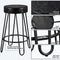 Yaheetech 26.5 inch Round Bar Stools 2pcs Faux Leather Counter/Bar Height Stools with Cushion Backless Leather Seat with Hairpin Legs Barstools for Bar/Dining/Kitchen, Black(1 Package of 2pcs)