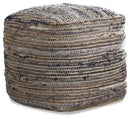 Ashley Furniture Signature Design - Absalom Pouf - Comfortable Ottoman & Footrest - Natural
