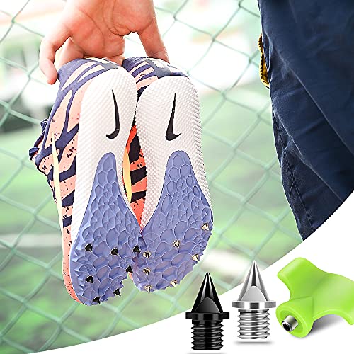 1/4 Inch Carbon Steel Track Spikes, 32 Pieces Lighter Weight Spikes Track Shoes, Each Nail Weighs Only 0.47 Grams, Used for Track and Field Sprinting or Cross Country