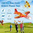 100 Pack Foam Glider Planes for Kids, 4" Mini Airplane Toy Bulk Easy Throwing Planes Flying Games Toy for Birthday Party Favors, Boys Girls Valentines Gifts, Classroom Prizes, Carnival Prizes