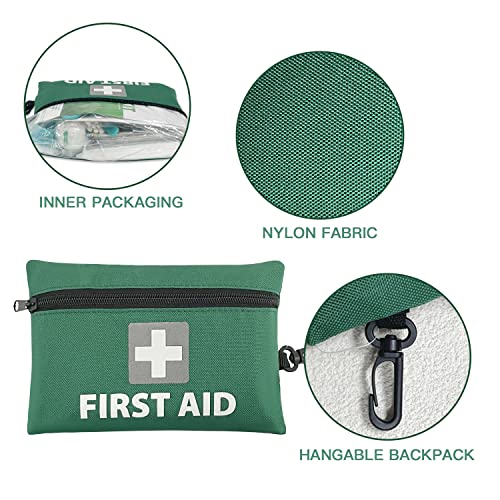 Mini First Aid Kit, 92pcs Small First Aid Kit - Includes Emergency Foil Blanket, Scissors for Travel, Home, Office, Vehicle, Camping, Workplace & Outdoor, ARTG Number 244567 (1 Pack)