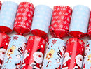 Toyland® Pack of 10 Large Family Christmas Crackers - Santa & Rudolph Design - Red & Blue