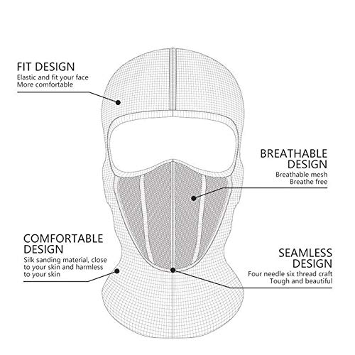 Nomel Ski Motorcycle Cycling Balaclava Full Face Mask Neck Scarf Windproof Outdoor AU (Black) A43