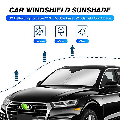 KUST Custom Fit Windshield Sun Shade for Audi Q5 Accessories 2018-2024 Window Shade Sun Visor Protector Foldable Blocks UV Rays Keep Your Car Cooler