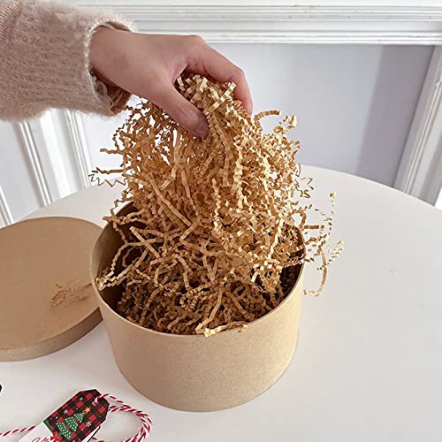 ZCOINS Crinkle Cut Paper Shred Filler (100g) for Packing and Filling Gift Baskets, Shredded Tissue Paper Stuffer for Easter Festival Gift Box Wrapping Hamper Filling (shallow coffee color)