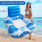 Floating Pool Chair with Solar Powered Light, XL Inflatable Pool Floats Adults with Light, Large Pool Float with Night Lights, Summer Beach Pool Chair, Lake Raft with Cup Holder