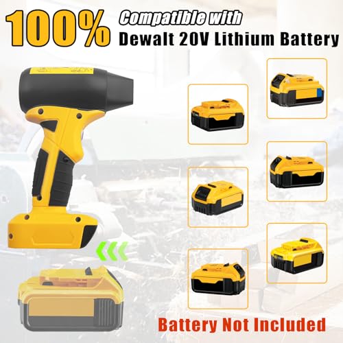 Jet Dry Mini Blower,Jet Fan 130000 RPM Wind Speed 4-Speed Control Compatible with Dewalt 20V Lithium Battery，Super Jet Fan Blower for Drying, Cleaning (Battery not Included)