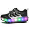 ZCOINS Boy Girl Roller Shoes with Light Flashing Wheels Skate Sneaker for Kids Teens Black Size: 2 Little Kid
