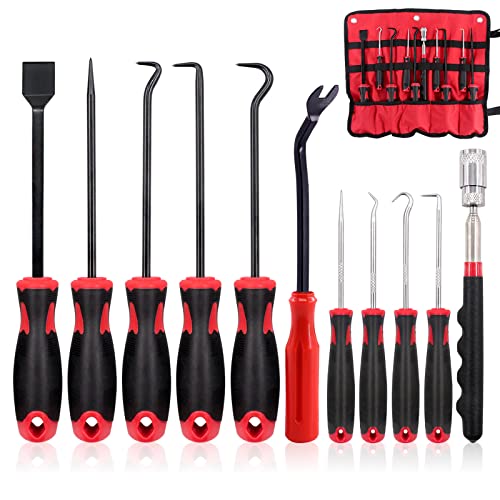 Swpeet 11Pcs Long Magnetic Telescoping Tool Kit, Precision Scraper Gasket Scraping Hose Removal and Fastener Remover Set Perfect for Automotive and Electronic Tools