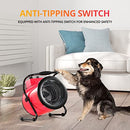 2-in-1 3000W Portable Electric Industrial Fan Heater Free Standing Carpet Dryer SAA Red