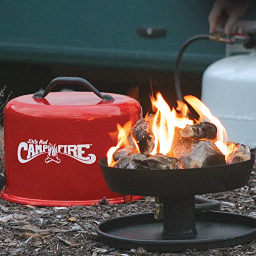 Camco 58031 Little Red Campfire Compact Outdoor Portable Tabletop Propane Heater Fire Pit Bowl for Camping, Tailgating, and Patios, 11.25 Inch