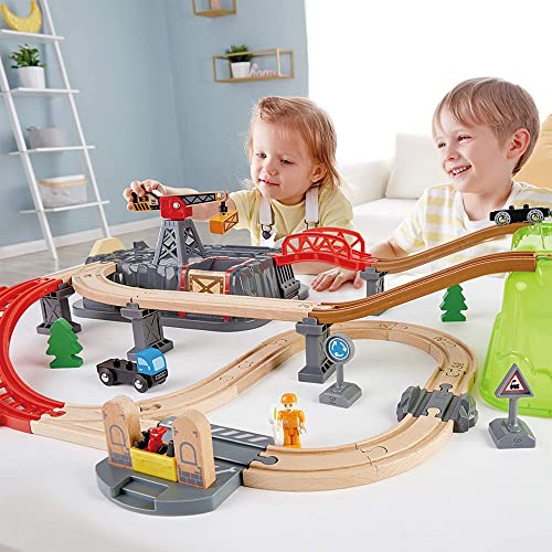 50pc Hape Wooden Railway Construction Kit Set Kids/Childrens Building Toy 3y+