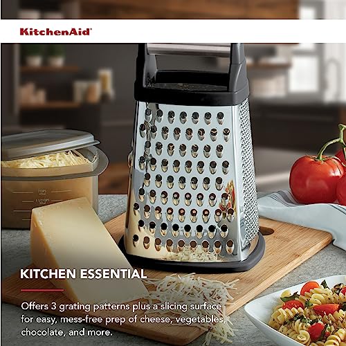KitchenAid KN300OSOBA Gourmet Stainless Steel Box Grater, Black Small