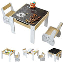 Kidbot Kids Table and 2 Chairs Set Childrens Desk with Storage Wooden Toddler Furniture Activity Centre for Drawing Study Reading