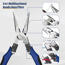 Needle Nose Pliers-KAIHAOWIN 9" Heavy Duty Chrome-Vanadium Steel Long Nose Pliers-Crimper Winding Pinching Function Side Cutters-Multitools Industrial Combination Wire Stripper Cutters for Mechanics