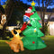 Costway 1.9m Inflatable Christmas Tree, Santa Claus Climbing Tree Chased by Puppy Dog, Blow up Christmas Decoration with Built-in LED Lights for Indoor, Outdoor, Yard, Lawn, Party