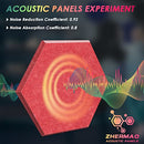 ZHERMAO 12 Pack Hexagon Acoustic Panels Beveled Edge Sound Proof Foam Panels, 14"X13"X 0.4" High Density Sound Proofing Padding for Wall, Acoustic Treatment for Studio, Home and Office (Grey Red)