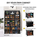 60 Pairs Stackable Shoe Storage Box Organiser Cube DIY Shoe Cabinet Rack Shelf 30 Tier Black