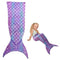 Mermaid Tail Blanket,Ultra-Soft Flannel Sleeping Blanket,Fish Scale Pattern Sleeping Bag Snuggle Blanket,Cute Mermaid Blanket for Kids Adults 50x145cm(Gradient Color)