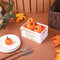 10 Pcs Fall Pumpkin Mini Wood Crate Set Happy Fall Y'all Table Centerpiece Artificial Pumpkins Fall Table Decor Harvest Tiered Tray Decorations with Ribbon for Kitchen Dining Table Home Decor