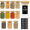 ComSaf 12Pcs Glass Spice Jars with Bamboo Lid, 8oz（240ml） Round Airtight Round Spice Containers with 275 Black Lables, Empty Seasoning Jars for Spice Salt Sugar