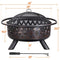 Yaheetech Fire Pit 36in Outdoor Wood Burning Fire Pits Wood Large Fire Bowl for Outside BBQ Bonfire Patio with Mesh Spark Screen, Poker and Rain Cover