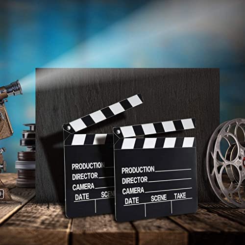 10 Pieces Movie Film Clap Board, 7 x 8 Inch Cardboard Movie Clapboard Movie Directors Clapper Writable Cut Action Scene Board for Movies Films Photo Props (White)