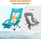 KingCamp Low Sling Beach Camping Concert Folding Chair, Low and High Mesh Back Two Versions (Cyan-High Back-2 Pack)