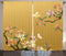 Ambesonne Ethnic Curtains, Chinese Ink Butterfly Plum Motif Heritage Oriental Eastern Ill?stration, Living Room Bedroom Window Drapes 2 Panel Set, 108" X 96", Pastel Yellow