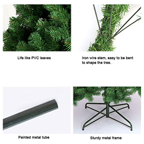 Ariv Green Christmas Tree 7Ft 2.1M Bushy 1680 PVC Tips Sturdy Metal Christmas Tree Stand Frame Base for Family Store Party Christmas Holiday Decoration Ornaments