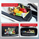 Versatile Car Trunk Organiser with Insulated Cooler Bag - Waterproof, Foldable Cover, Adjustable Straps - Ideal Car Accessories and Boot Organiser (Black, 4-in-1 w/Cooler)