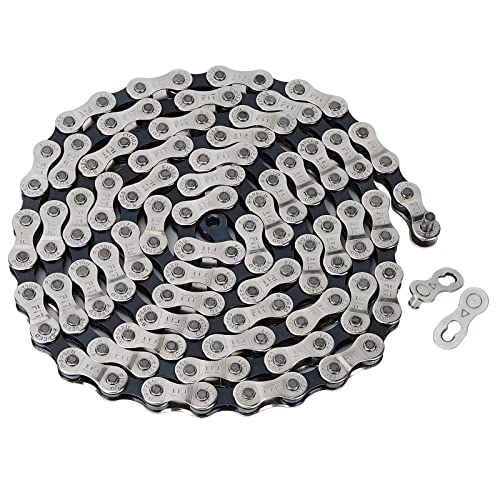 FITTOO 5/6/7/8-Speed Bike Chain 1/2 x 3/32 Inch 116 Links, Bicycle 8 Speed Drive Train with Power Lock Chain Connector